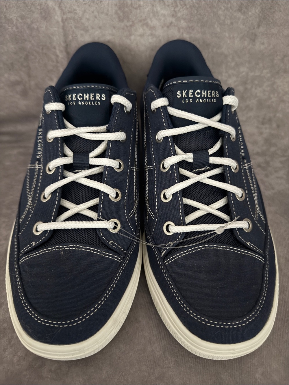 Skechers Navy and White Low-Top Canvas Sneakers
